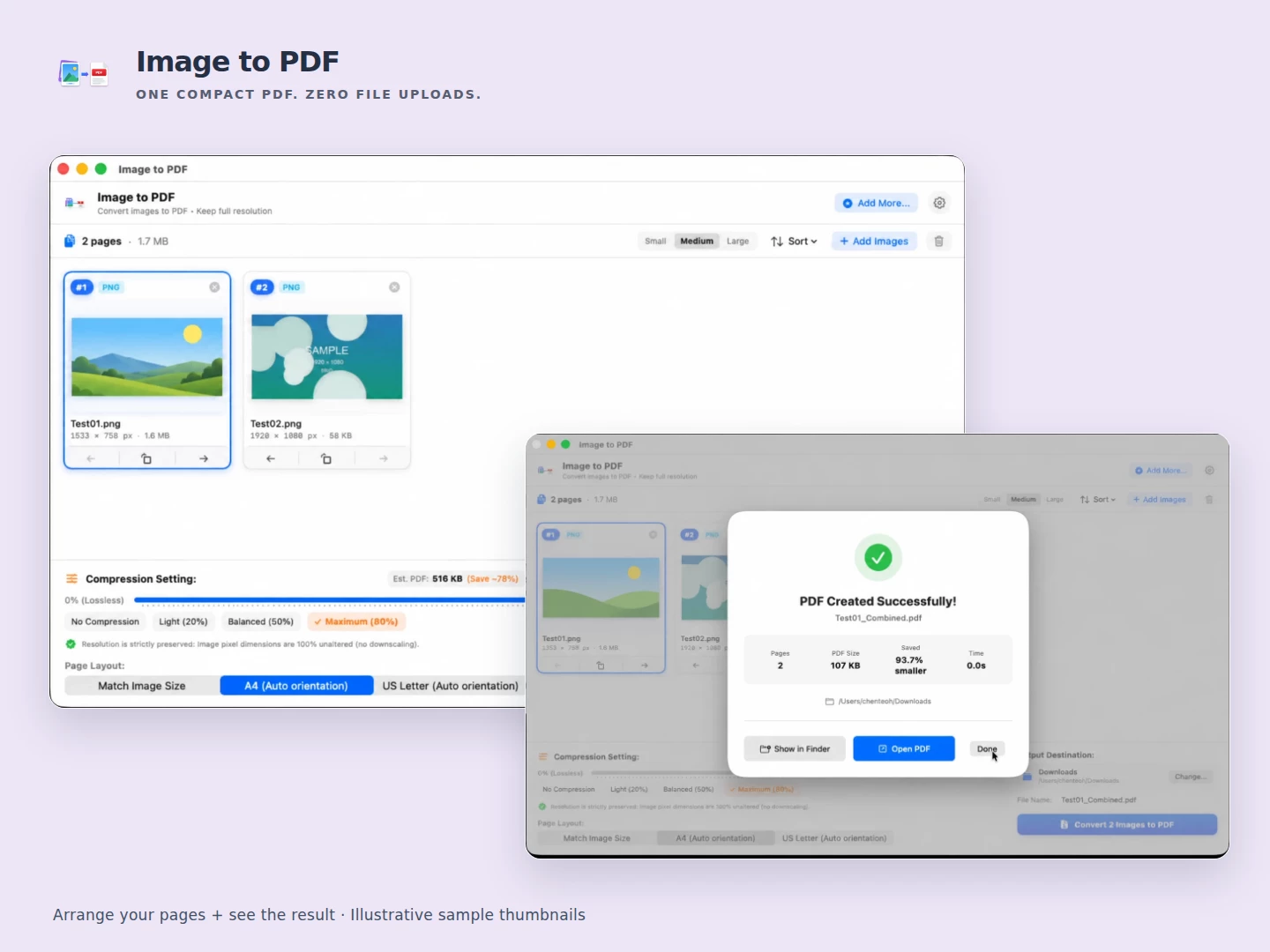 Image to PDF product preview